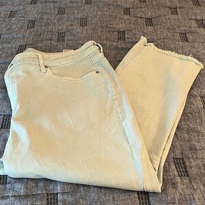 Chico's Soft Iced Sage So Slimming Girlfriend Cropped Jeans